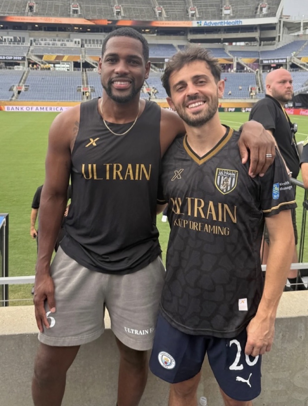 Darrius Marcellin, founder of Ultrain Sports, with co-owner Bernardo Silva at the Club World Cup
